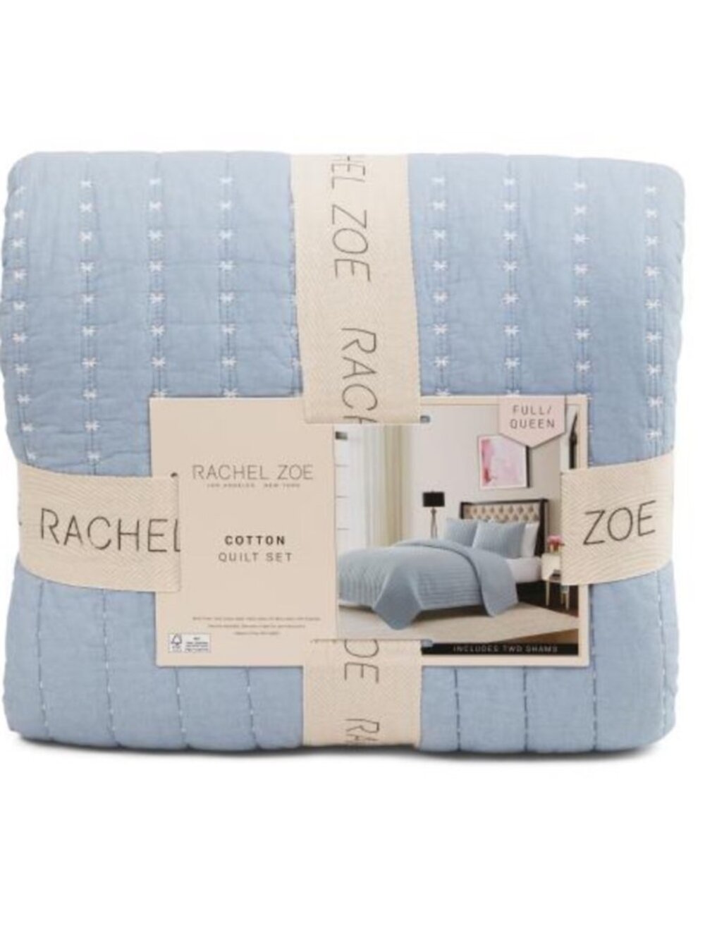 Rachel Zoe Embroidered Cotton Quilt Set